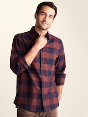 Tog 24 Blue Marcel Brushed Flannel Check Shirt - Image 6 of 7