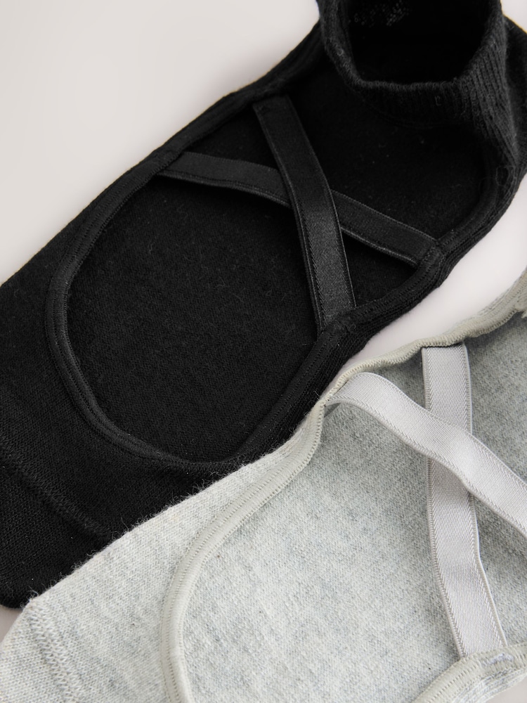 Black/Grey Yoga Invisible Socks 2 Pack - Image 5 of 5
