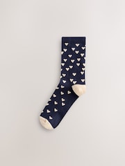 Blue/Oatmeal Hearts - Set van 5 paar enkelsokken - Image 3 of 8