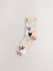 Blue/Oatmeal Hearts - Set van 5 paar enkelsokken - Image 4 of 8