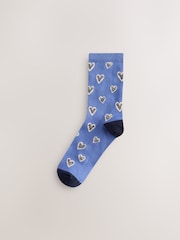 Blue/Oatmeal Hearts - Set van 5 paar enkelsokken - Image 5 of 8
