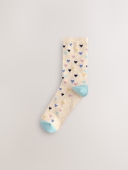 Blue/Oatmeal Hearts - Set van 5 paar enkelsokken - Image 6 of 8