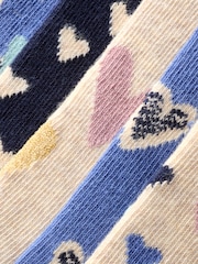 Blue/Oatmeal Hearts - Set van 5 paar enkelsokken - Image 7 of 8