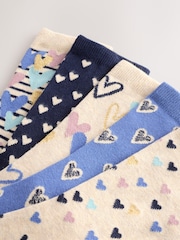 Blue/Oatmeal Hearts - Set van 5 paar enkelsokken - Image 8 of 8