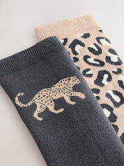 Leopard Welly Socks 2 Pack - Image 5 of 5