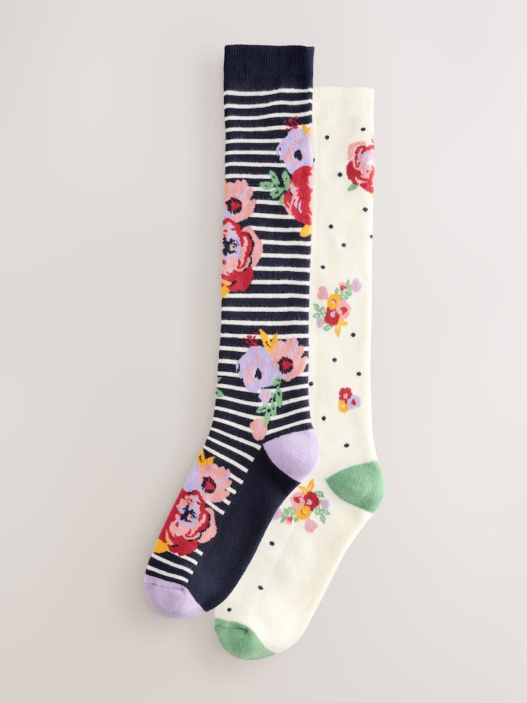 Rosa geblümt - Gummistiefelsocken im 2er-Pack - Bild 1 von 5 Rosa geblümt - Gummistiefelsocken im 2er-Pack - Bild 1 von 5