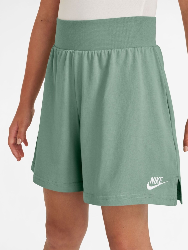 Nike Steam Green 100% Cotton Jersey Shorts - Image 2 of 4