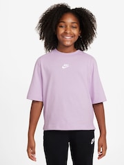 Doll Lilac - Nike Sportswear Short Sleeve 100% Cotton Top - Imagen 1 de 3
