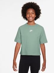 Verde vapor - Nike Sportswear Short Sleeve 100% Cotton Top - Imagen 1 de 3