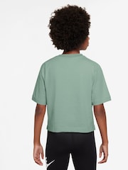 Verde vapor - Nike Sportswear Short Sleeve 100% Cotton Top - Imagen 2 de 3