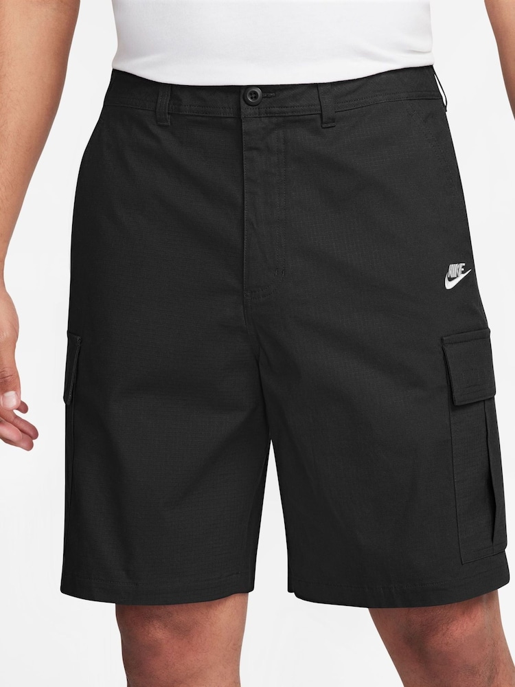 Nike Black Yellow Club Woven Cargo Shorts - Image 1 of 4 Nike Black Yellow Club Woven Cargo Shorts - Image 1 of 4