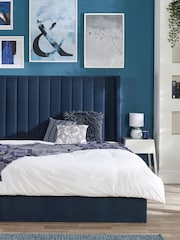Aspire Furniture Blue Helix End Lift Ottoman Storage Bed - Image 3 of 4