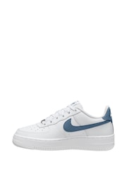 Nike White/Thunderstorm Blue Air Force 1 Youth Trainers - Image 2 of 4