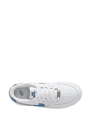 Nike White/Thunderstorm Blue Air Force 1 Youth Trainers - Image 3 of 4