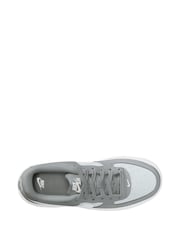 Nike Wolf Grey/White Air Force 1 Youth Trainers - Image 6 of 9