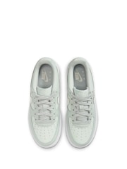Nike Silver/White Air Force 1 Youth Trainers - Image 4 of 9