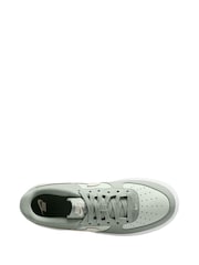 Nike Silver/White Air Force 1 Youth Trainers - Image 6 of 9
