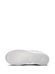 Nike Silver/White Air Force 1 Youth Trainers - Image 7 of 9