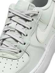 Nike Silver/White Air Force 1 Youth Trainers - Image 8 of 9