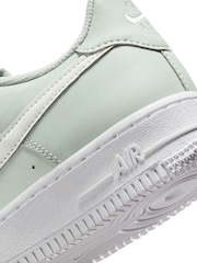 Nike Silver/White Air Force 1 Youth Trainers - Image 9 of 9