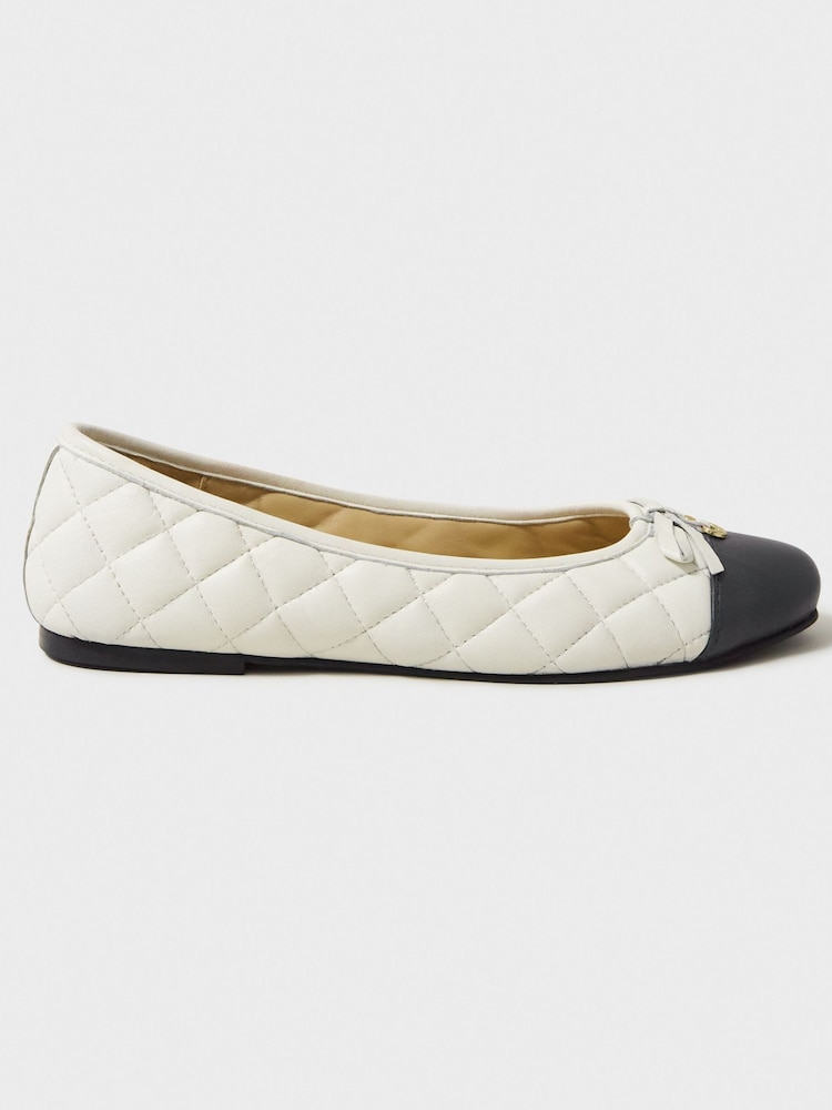 Crew Clothing Company Natural Quilted Pumps - Image 2 of 4