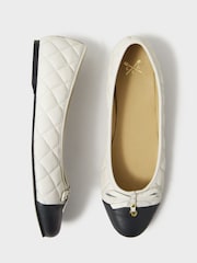 Crew Clothing Company Natural Quilted Pumps - Image 4 of 4