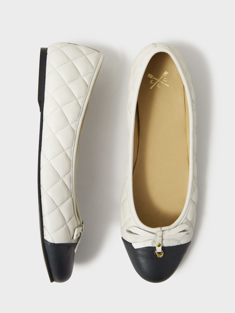 Crew Clothing Company Natural Quilted Pumps - Image 4 of 4