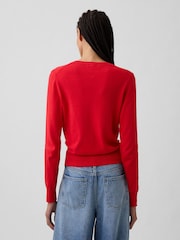 Gap Red Crew Neck Cardigan - Image 2 of 5