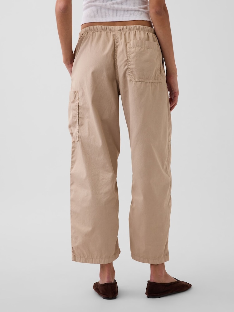 Gap Beige Mid Rise Twill Easy Barrel Utility Trousers - Image 2 of 5 Gap Beige Mid Rise Twill Easy Barrel Utility Trousers - Image 2 of 5