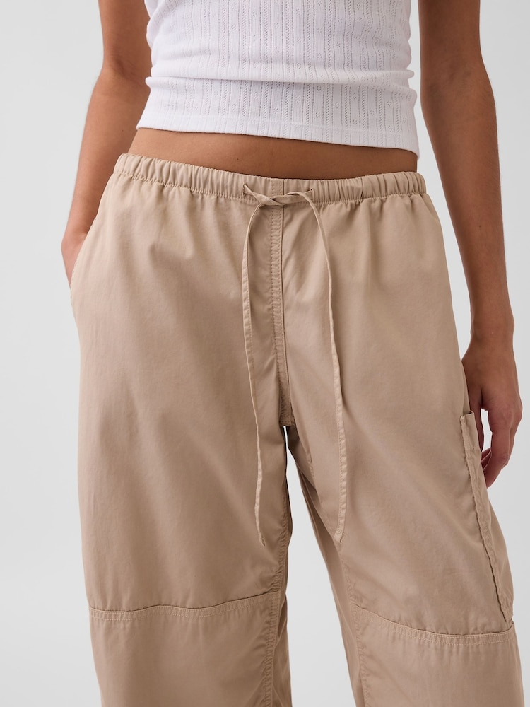 Gap Beige Mid Rise Twill Easy Barrel Utility Trousers - Image 5 of 5 Gap Beige Mid Rise Twill Easy Barrel Utility Trousers - Image 5 of 5