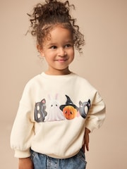 Cream Halloween Crew Sweatshirt (3mths-7yrs) - Image 1 of 7
