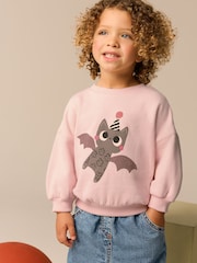 Pale Pink Halloween Crew Sweatshirt (3mths-7yrs) - Image 1 of 7