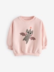 Pale Pink Halloween Crew Sweatshirt (3mths-7yrs) - Image 4 of 7