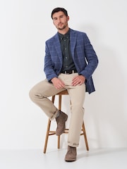 Crew Clothing Company Blue Windowpane Check Blazer - Image 3 of 5