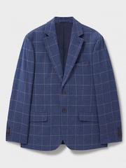 Crew Clothing Company Blue Windowpane Check Blazer - Image 5 of 5