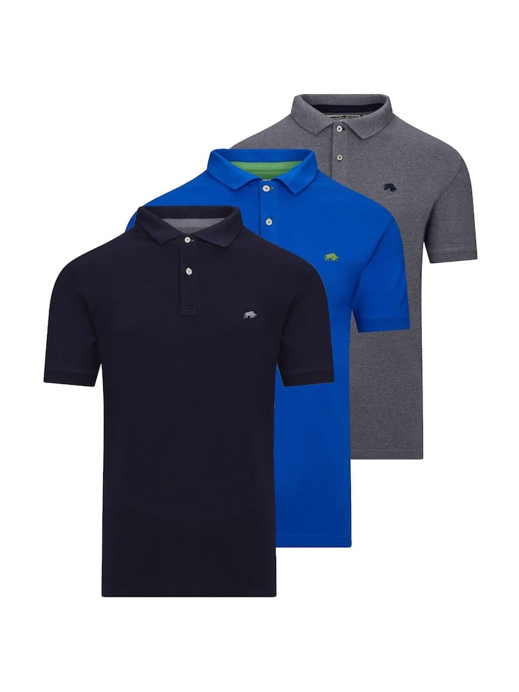 Raging Bull Blue Classic Polo Shirt Multipack - Image 1 of 4