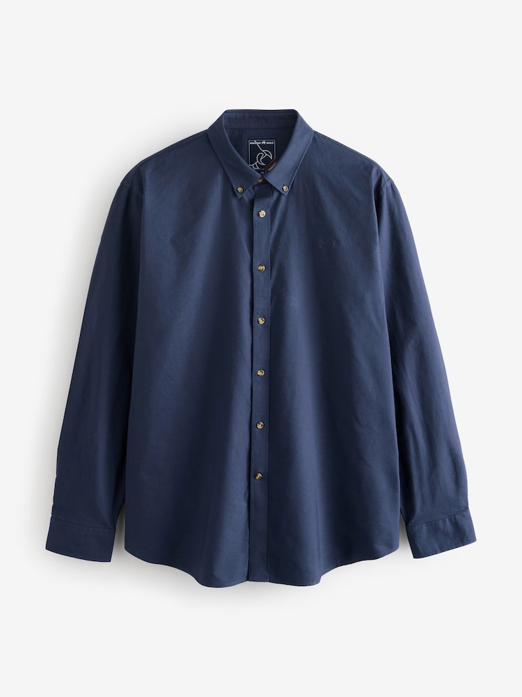 Raging Bull Blue/White Classic Long Sleeve Oxford 100% Cotton Shirts 2 Pack - Image 4 of 4