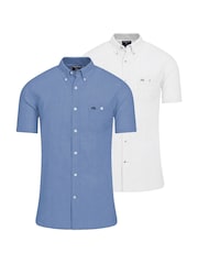 Raging Bull Blue Classic Short Sleeve Linen Shirt 2 Pack - Image 1 of 5