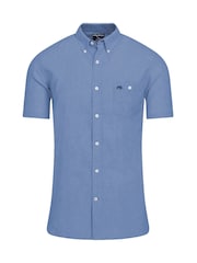 Raging Bull Blue Classic Short Sleeve Linen Shirt 2 Pack - Image 4 of 5