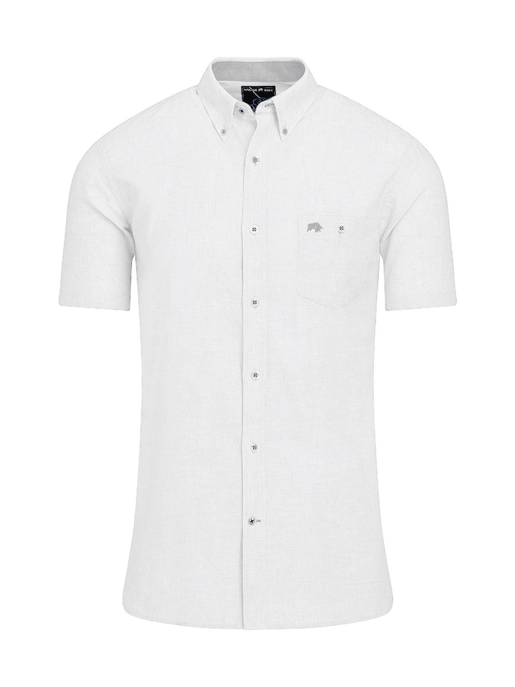 Raging Bull Blue Classic Short Sleeve Linen Shirt 2 Pack - Image 5 of 5