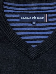 Raging Bull Classic V-Neck Knit Black Jumper - Image 5 of 6