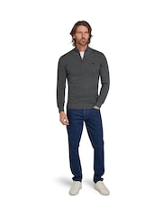 Raging Bull Grey Classic Quarter Zip Knit Jumper - Image 1 of 4