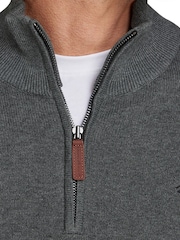 Raging Bull Grey Classic Quarter Zip Knit Jumper - Image 2 of 4