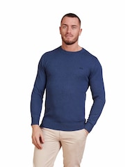 Raging Bull Blue Classic Crew Neck Knit Jumper - Image 1 of 5