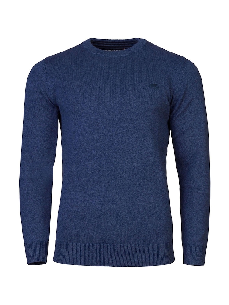 Raging Bull Blue Classic Crew Neck Knit Jumper - Image 5 of 5