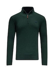 Raging Bull Green Classic Quarter Zip Knit Jumper - Image 4 of 5