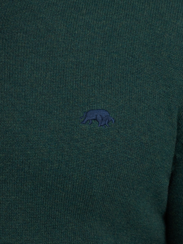 Raging Bull Green Classic Quarter Zip Knit Jumper - Image 5 of 5
