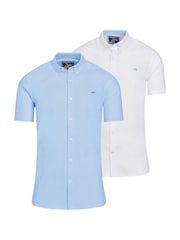 Raging Bull Classic Short Sleeve Oxford 100% Cotton Shirts 2 Pack - Image 1 of 3