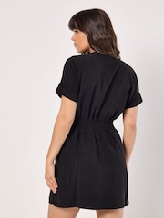 Apricot Black Zip Up Utility Dress - Image 4 of 4