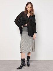 Apricot Black Gradiating Knitted Midi Skirt - Image 2 of 6